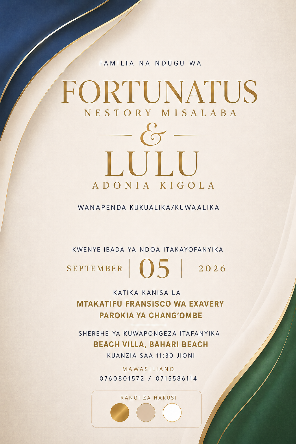 Fortunatus and Lulu wedding invitation card by EVARA CARDS