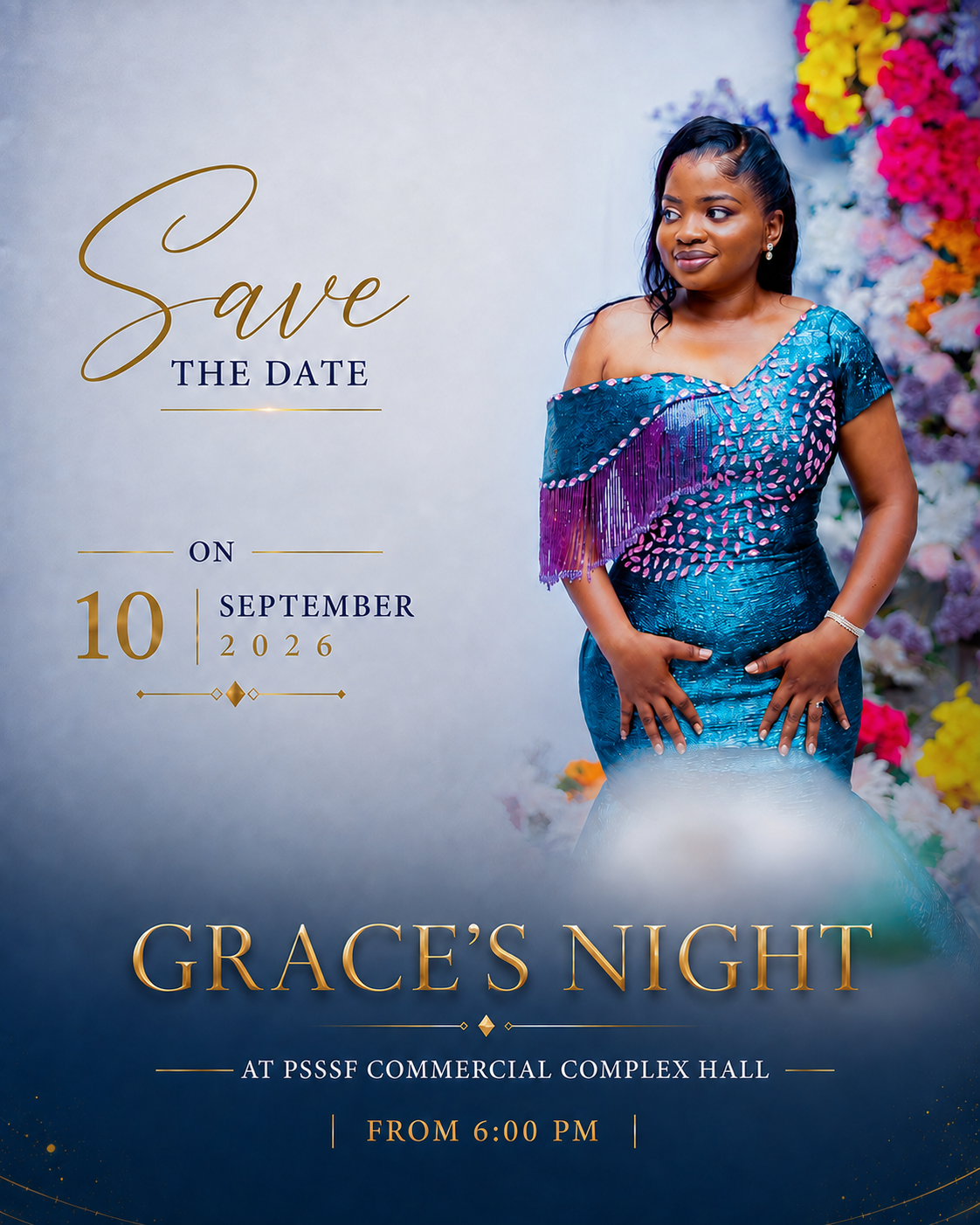 Grace Save the Date design by EVARA CARDS