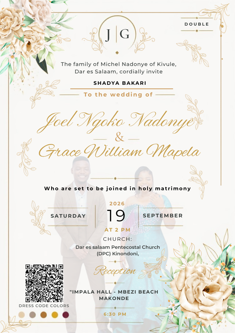 Joel and Grace wedding invitation card by EVARA CARDS